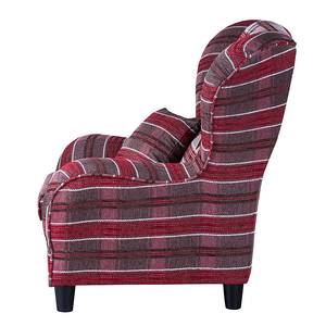 Fauteuil à oreilles Rudolf Avec repose-pieds - Tissu rouge