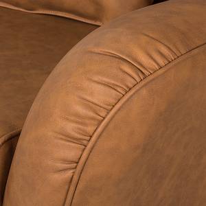 Fauteuil à oreilles Sambesi Cuir synthétique - Cognac - Sans repose-pieds