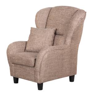 Fauteuil à oreilles Sambesi Tissu structuré - Cappuccino - Sans repose-pieds