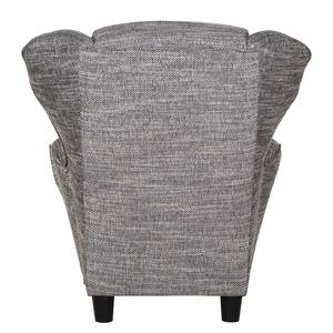 Fauteuil à oreilles Sambesi Tissu structuré - Gris - Avec repose-pieds