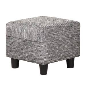 Fauteuil à oreilles Sambesi Tissu structuré - Gris - Avec repose-pieds