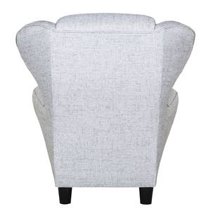 Fauteuil à oreilles Sambesi Tissu structuré - Argenté - Avec repose-pieds