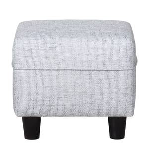 Fauteuil à oreilles Sambesi Tissu structuré - Argenté - Avec repose-pieds