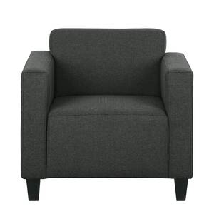 Fauteuil Santorini (met hocker) geweven stof - Hocker - Antraciet