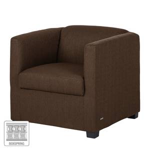 Fauteuil Savja Tissu - Marron foncé - Boxspring