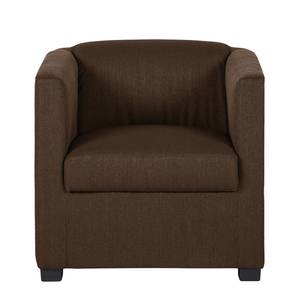 Fauteuil Savja Tissu - Marron foncé - Boxspring