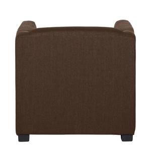 Fauteuil Savja geweven stof - Donkerbruin - Boxspring