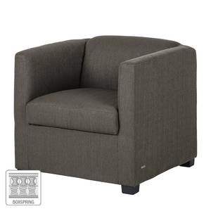 Fauteuil Savja geweven stof - Donkergrijs - Boxspring