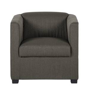 Fauteuil Savja geweven stof - Donkergrijs - Boxspring