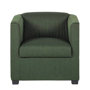 Fauteuil Savja geweven stof - Groen - Boxspring