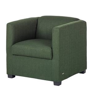 Fauteuil Savja geweven stof - Groen - Boxspring