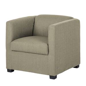 Fauteuil Savja geweven stof - Zandgrijs - Boxspring