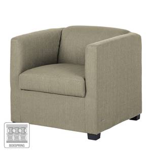 Fauteuil Savja geweven stof - Zandgrijs - Boxspring