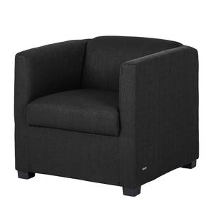 Fauteuil Savja geweven stof - Zwart - Binnenvering