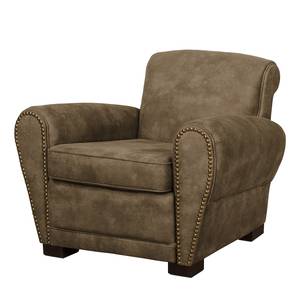 Fauteuil Porches antieke leerlook - Nootmuskaat