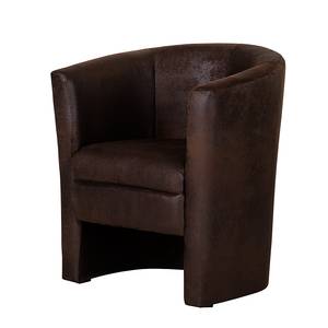 Fauteuil cocktail Sinclair XII Aspect vieux cuir mocca