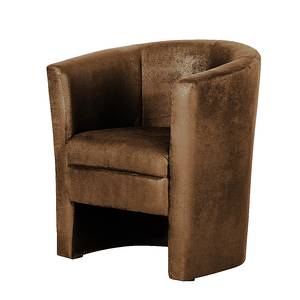 Fauteuil Sinclair XIII bruine antiek leren look