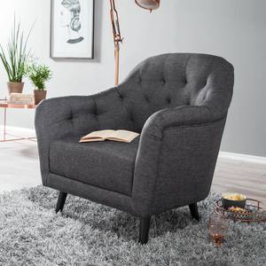 Fauteuil Sofie Tissu gris foncé - Gris foncé