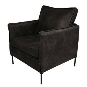 Fauteuil Southwell antieke leerlook - Basalt