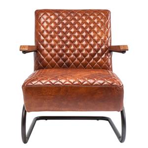 Fauteuil Stitch Cuir véritable Marron