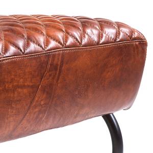 Fauteuil Stitch echt bruin leer