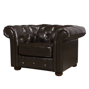 Fauteuil Taunton Cuir véritable - Marron foncé