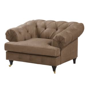 Fauteuil Thory antieke leerlook - Lichtbruin