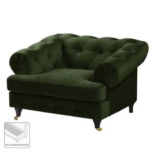 Fauteuil Thory fluweel - Antiek groen