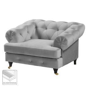 Fauteuil Thory Velours - Gris clair