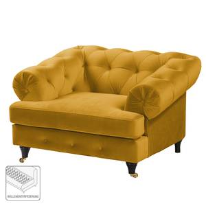 Fauteuil Thory Velours - Jaune moutarde