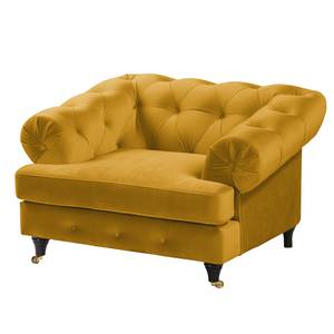 Fauteuil Thory Velours - Jaune moutarde