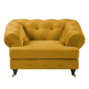 Fauteuil Thory Velours - Jaune moutarde