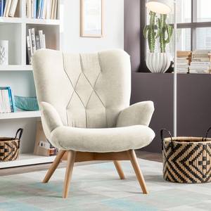 Fauteuil Tias geweven stof - Crème