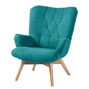 Fauteuil Tias geweven stof - Turquoise