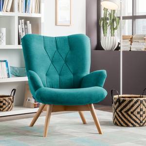 Fauteuil Tias geweven stof - Turquoise