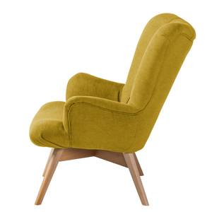 Fauteuil Tias geweven stof - Mosterdgeel