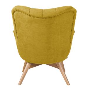 Fauteuil Tias geweven stof - Mosterdgeel