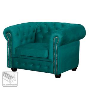 Fauteuil Torquay II Microfibre - Bleu pétrole