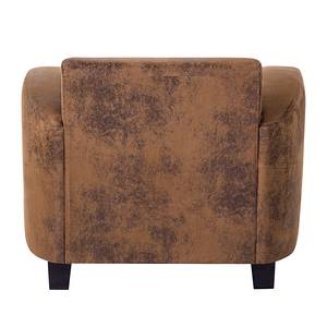 Fauteuil Tullow bruine antiek leren look