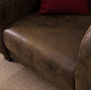 Fauteuil Tullow Aspect vieux cuir marron