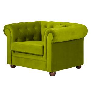 Fauteuil Upperclass fluweel met kussen groen