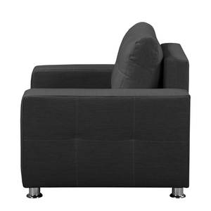 Fauteuil Upwell Tissu structuré - Anthracite - Avec repose-pieds