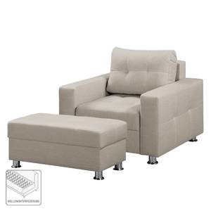 Fauteuil Upwell Tissu structuré - Galet - Avec repose-pieds