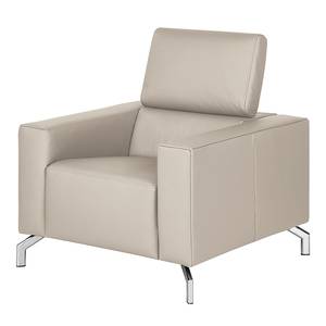 Fauteuil Varberg Cuir véritable taupe - Taupe