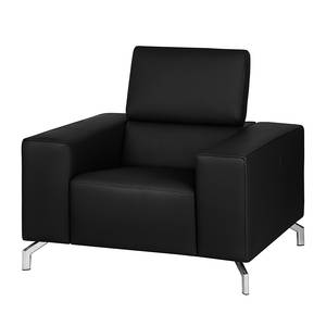 Fauteuil Varberg echt leer - zwart