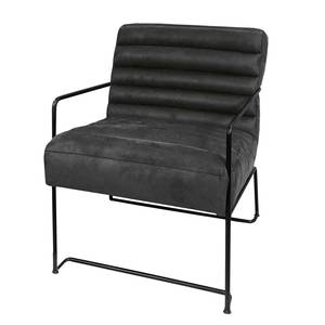 Fauteuil Voda II antieke leerlook - Donkergrijs