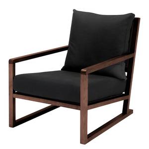 Fauteuil Woolwich geweven stof Stof Liana: Zwart