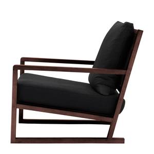 Fauteuil Woolwich geweven stof Stof Liana: Zwart