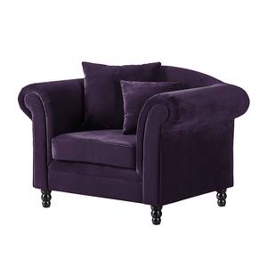 Fauteuil York Velours violet