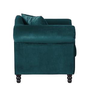 Fauteuil York paars fluweel - Petrolblauw